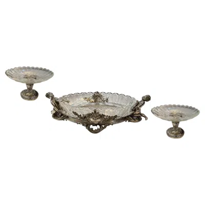 Pre-owned Christofle 3 Centerpieces, Jugendstil, Art Nouveau, Liberty, France, 1900, Sign: In Gold