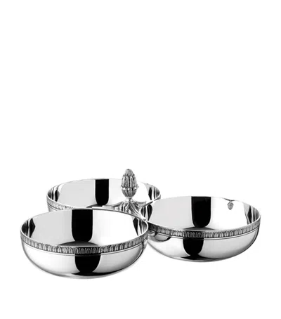 Christofle Malmaison Triple Bowl Server In Silver