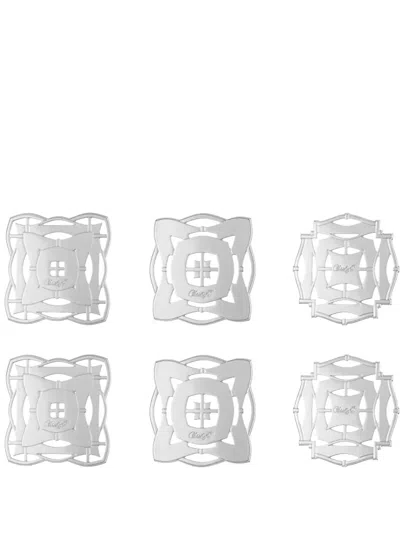 Christofle 6 Celebration Ornaments Sève D'argent In Silver