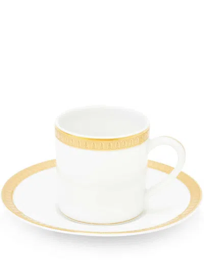 Christofle Albi Platine Cup & Saucer In White