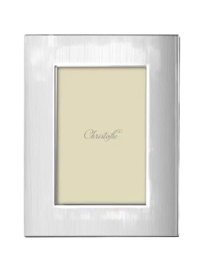 Christofle America Ribbed Picture Frame In Gray