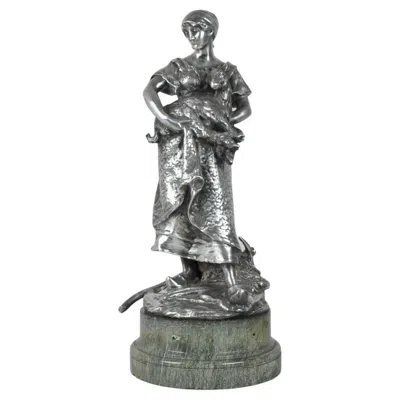 Pre-owned Christofle & R Rozet, Agricultural Trophy In Silver Bronze, Early 20th Century
