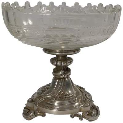 Pre-owned Christofle Antique  Et Cie Silvered Bronze And Crystal Centrepiece, Circa 1900 In Gold