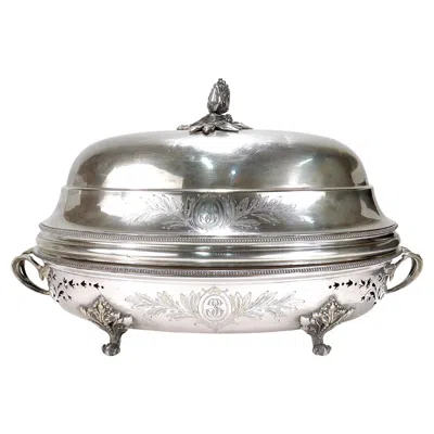 Pre-owned Christofle Antique  Silver Plated Food Warmer / Tureen & Covered Dome In Multi