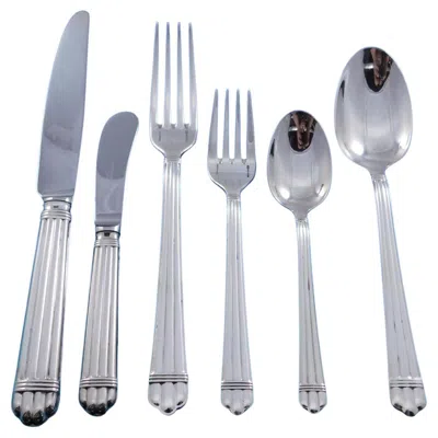 Pre-owned Christofle Aria By  France Sterling Silver Flatware Service 12 Set 79 Pcs In Box