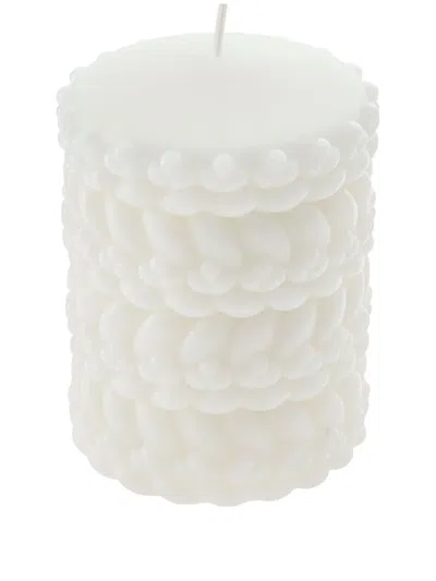 Christofle Babylone Braid-motif Candle In 白色