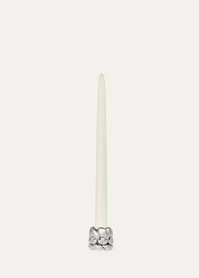 Christofle Babylone Candleholder With Candle In Metallic