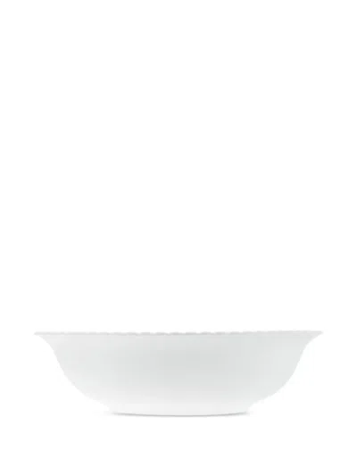 Christofle Babylone Scalloped Porcelain Dish In White