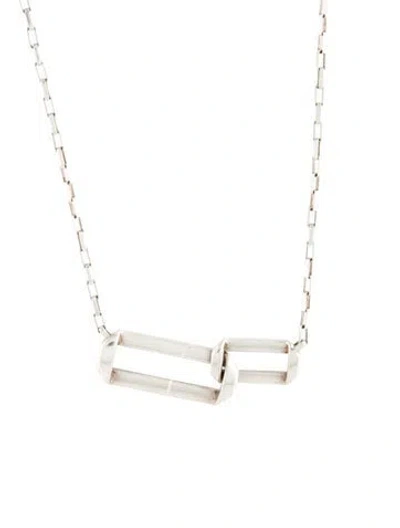 Pre-owned Christofle Chain Link Pendant Necklace, 16.5" In Multi