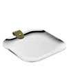 Christofle Club Trinket Tray With Leather Detail In Metallic