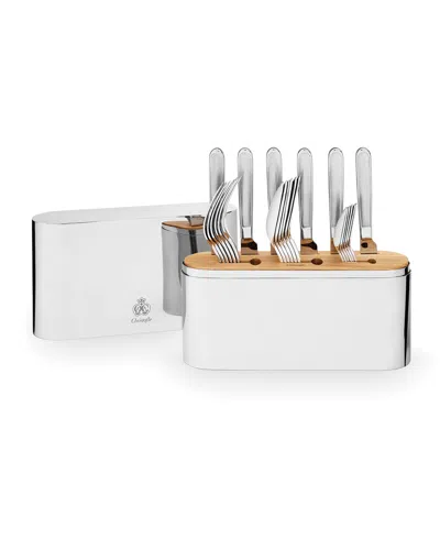 Christofle Concorde 24-piece Stainless Steel Flatware Set In Metallic