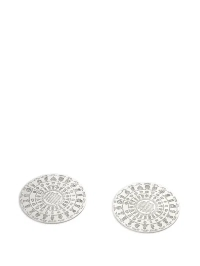 Pre-owned Christofle Fermiers Généraux 玻璃杯垫（两件装） In Silver