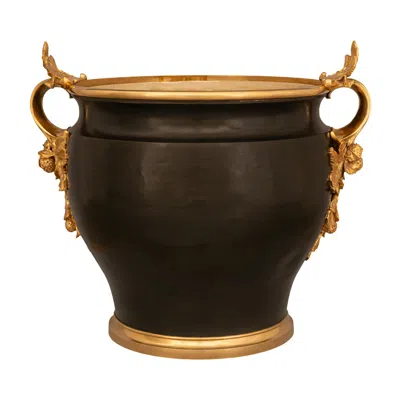 Pre-owned Christofle French 19th Century Louis Xvi St. Ormolu And Patinated Bronze Jardinière In Gold
