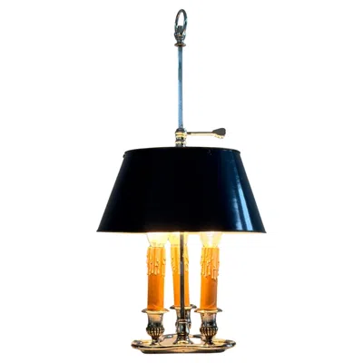 Pre-owned Christofle French Silver-plated Bronze Three-light Bouillotte Lamp Attributed To  In Gold