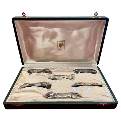 Pre-owned Christofle Gallia &  - 6-piece Knife Rest Set In Silver