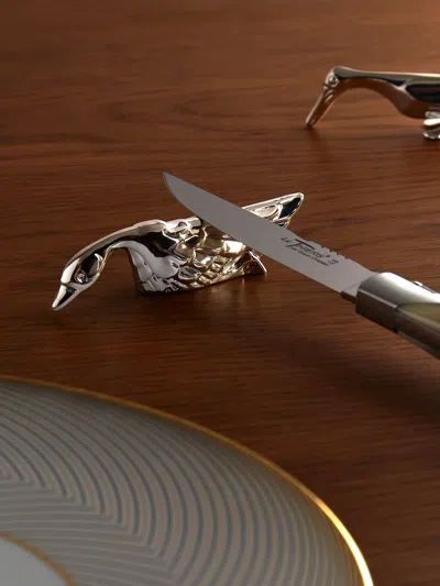 Christofle Gallia Silver-plated Pelican And Swan Knife Rests (set Of 2)