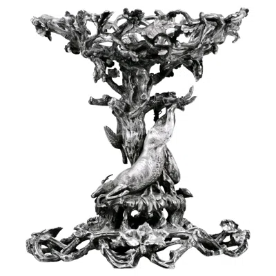 Pre-owned Christofle Game Center Piece Bronze, C. 1860  Goldsmith To Emperor Napoleon Iii In Black