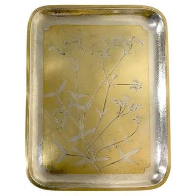 Pre-owned Christofle Gilt & Silvered "empreinte" Tray