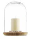 Christofle Glass-dome Oak Candleholder In Brown
