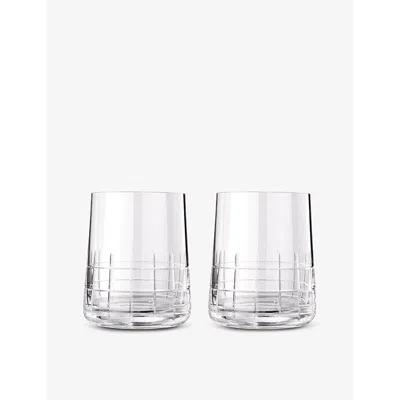 Christofle Graphik Crystal-glass Water Goblets Set Of Two In Transparent