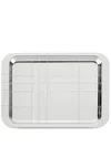 Christofle Check-pattern Rectangular Tray In Silver