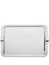 Christofle Check-pattern Rectangular Tray In Silver