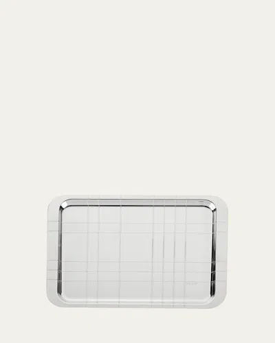 CHRISTOFLE GRAPHIK SMALL SILVER-PLATED TRAY, 8" X 12"