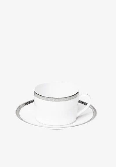 Christofle Héritage Tea Cup And Saucer In White