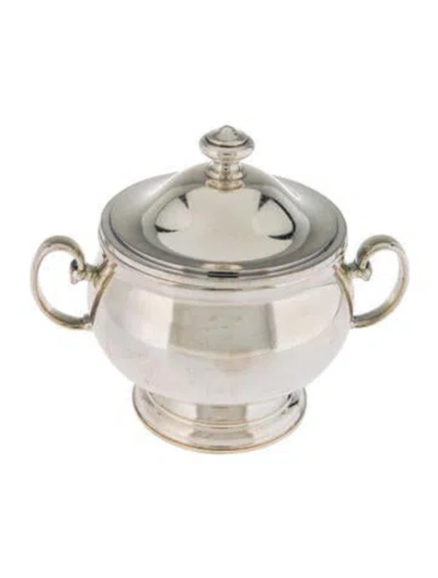Pre-owned Christofle Hôtel Neptune Sugar Bowl In Silver