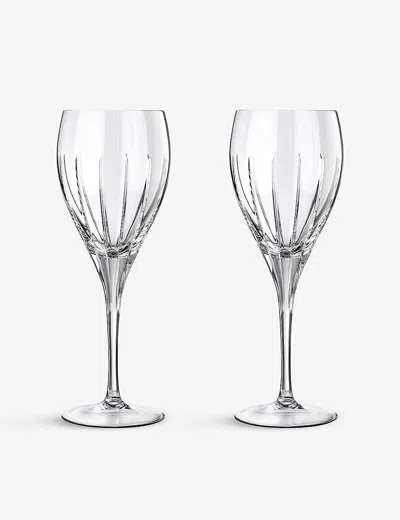 Christofle Iriana Crystal Water Glasses Set Of Two In Silver