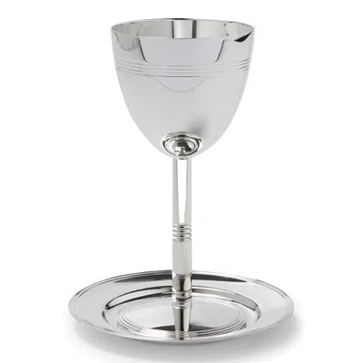 Christofle Kiddush Cup & Saucer In Silver