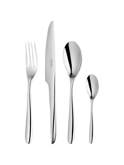 Christofle L'âme Flatware Set (set Of 24) In Silver