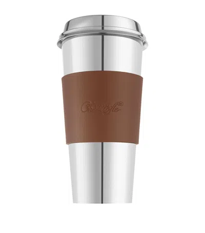 Christofle Leather Objets Miroir Coffee Cup Ring In Brown