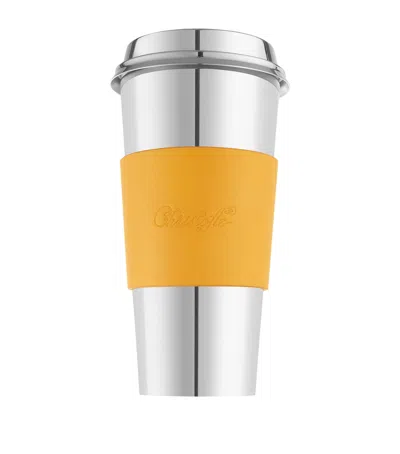 Christofle Leather Objets Miroir Coffee Cup Ring In Yellow