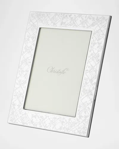 Christofle Les Fables Stainless Steel Picture Frame, 5 X 7 In White