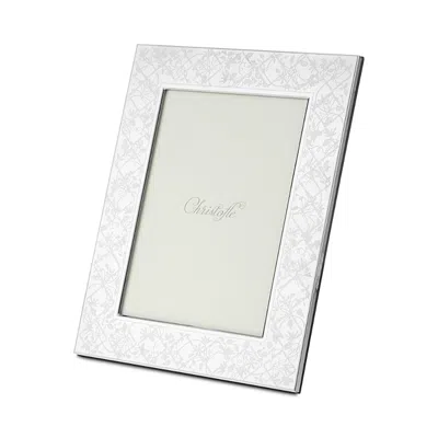 Christofle Les Fables Stainless Steel Picture Frame, 5 X 7 In White