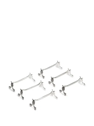 Christofle Louis Xiv Coquille Knife Rests (set Of Six) In Silver