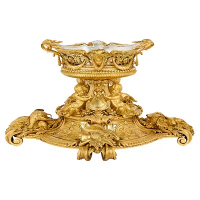 Pre-owned Christofle Magnificent French Gilt-bronze Figural Centrepiece By  In Gold