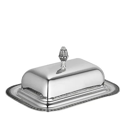 Christofle Malmaison Butter Dish In Silver