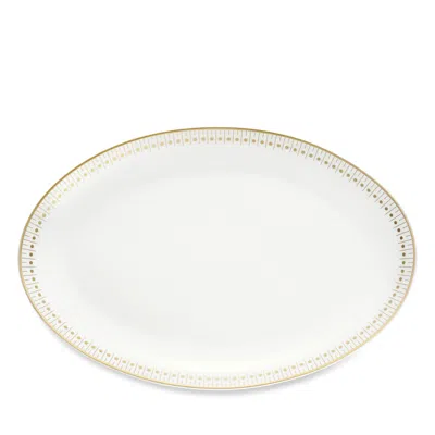 Christofle Malmaison Imperiale Gold Oval Platter In White