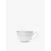 Christofle Malmaison Platinum-trim Porcelain Teacup Set Of Two