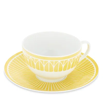 Christofle Malmaison Riviera Cup And Saucer In White