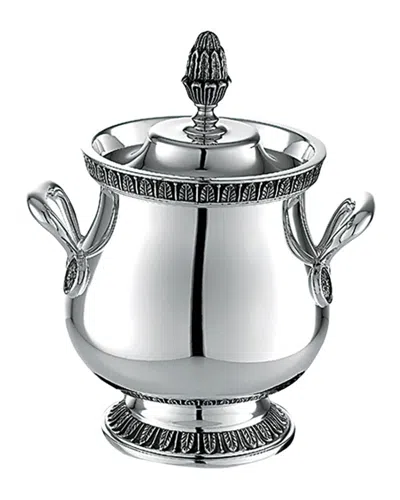Christofle Malmaison Sugar Bowl In Metallic