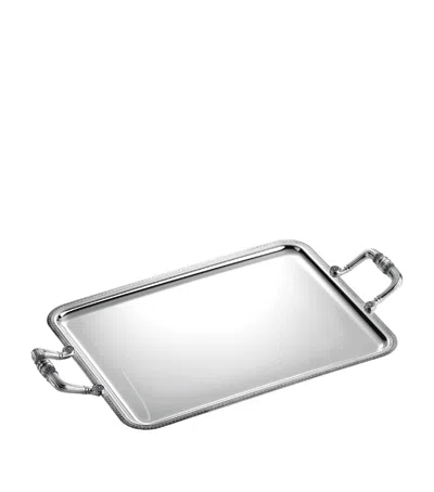 Christofle Malmaison Tray In Gray