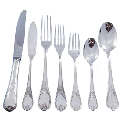 Pre-owned Christofle Marly By  France Silverplate Flatware Service 12 Set 87 Pcs Dinner