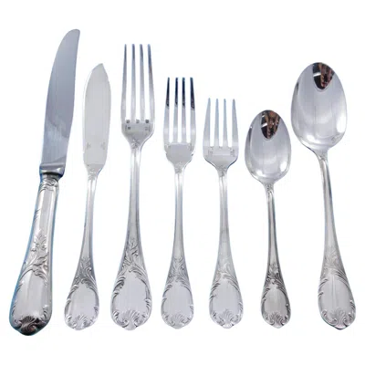 Pre-owned Christofle Marly By  France Silverplate Flatware Service 12 Set 90 Pcs Dinner
