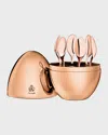 Christofle Mood Espresso Rose-gold Plated Spoons In Rose Gold-plated Egg Set Of Six