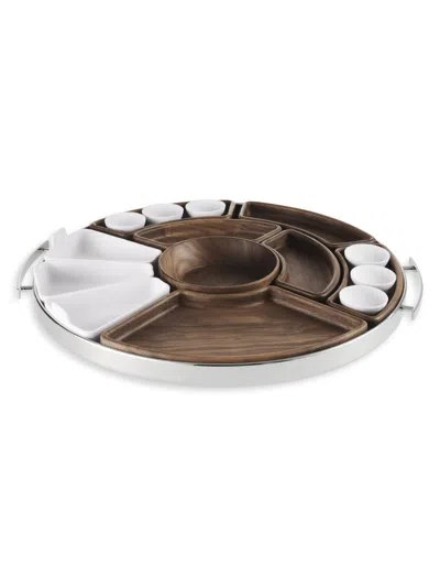 Christofle Mood Asia Stainless Steel Serving Tray Set In Brown