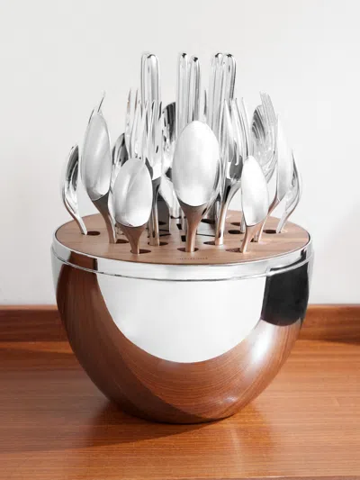Christofle Mood Easy Silver-plated Flatware Set With Case In Gold