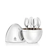 Christofle Mood Espresso Silver-plated Spoons In Silver-plated Egg Set Of Six In Silver